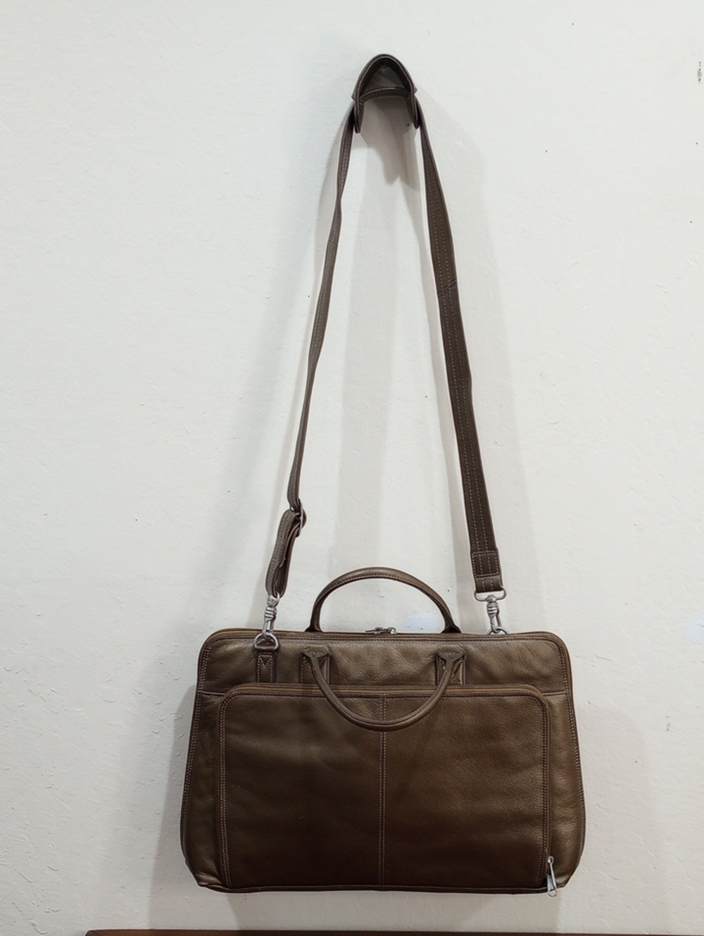 Barneys New York Bronze Leather Briefcase - Vintage!